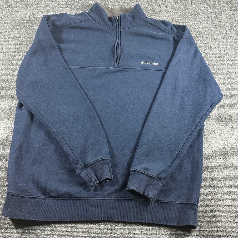 Columbia Hart Mountain II Mens XL Half Zip Pullover Sweatshirt Navy Blue